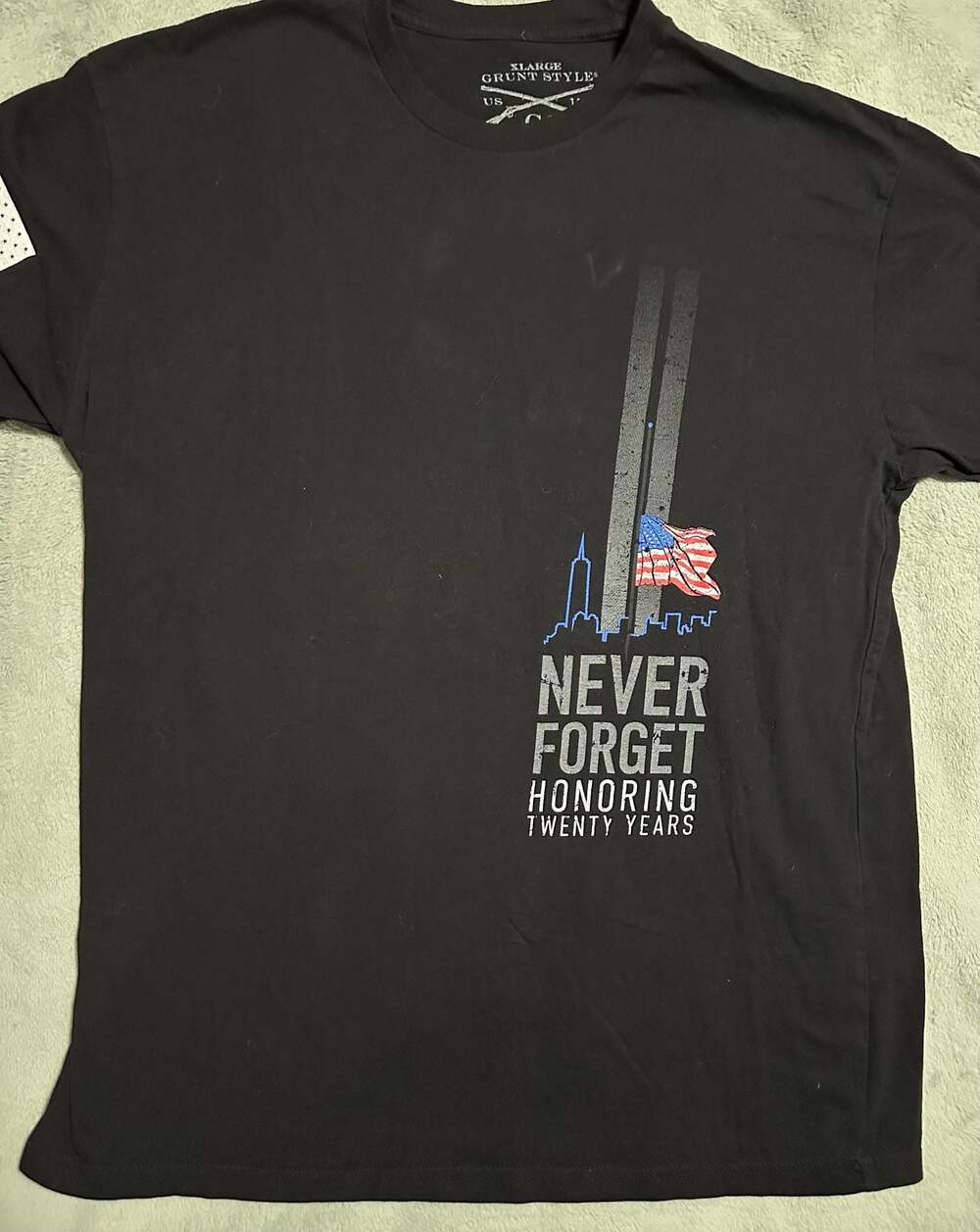 Grunt Style Never Forget 20th Anniversary 9/11 Tribute T-Shirt, Size XL